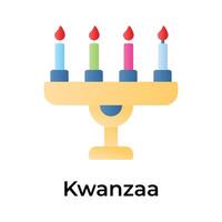 feliz kwanzaa, kwanzaa dia criativo ícone, pronto para usar e baixar vetor