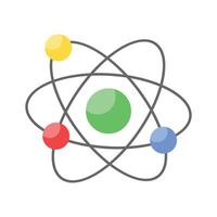 a isométrico vetor estilo do quantum física, átomo ícone Projeto