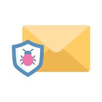 seguro comunicação, o email segurança ícone dentro moderno plano estilo vetor