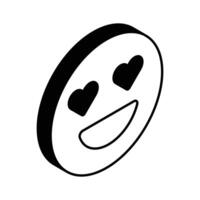 ótimo amor emoji, sorrir vetor ícone