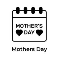 mães dia calendário vetor projeto, evento planejador, agendar, organizador
