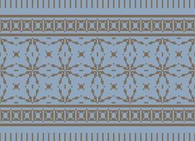 étnico geométrico desatado tecido padronizar Cruz ponto. ikat bordado oriental pixel padronizar creme fundo. resumo,vetor,ilustração. textura, cruz ponto, lenço, decoração, motivos, papel de parede. vetor