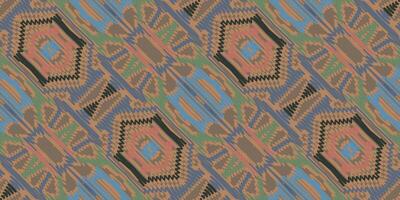 barroco padronizar desatado nativo americano, motivo bordado, ikat bordado vetor Projeto para impressão indígena arte aborígene arte padronizar floral kurti Mughal fronteira