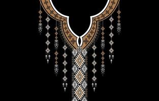 geométrico oriental padronizar étnico tradicional flor colar bordado desenhos para mulheres moda fundos, papeis de parede, roupas e envoltórios. vetor
