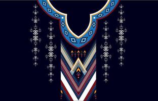 geométrico oriental padronizar étnico tradicional flor colar bordado desenhos para mulheres moda fundos, papeis de parede, roupas e envoltórios. vetor