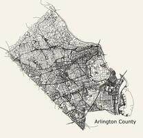 mapa do arlington, Virgínia, EUA vetor