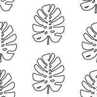 na moda padronizar com tropical folhas, monstera silhuetas. vetor botânico ilustrações, floral elementos. mão desenhado plantar para decoração.