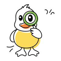 bebê patos rabisco estilo ícones vetor