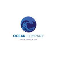 oceano mínimo estilo logotipo Projeto vetor