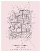 akihabara distrito Tóquio ,Japão rua mapa vetor