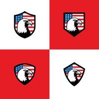 coleção do América segurança ilustração símbolo Projeto modelo dentro vermelho e branco fundo vetor