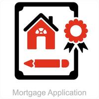 hipoteca inscrição e empréstimo ícone conceito vetor
