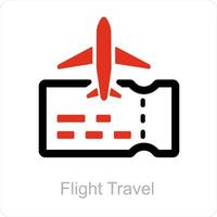 voar viagem e avião bilhete ícone conceito vetor