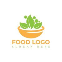 Comida logotipo Projeto modelo ícone símbolo para cafeteria, restaurante, cozinhando o negócio e orgânico Comida símbolos com frutas e legumes. vetor