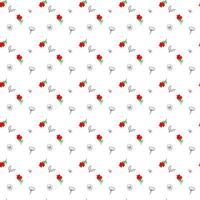 desatado vermelho floral padronizar em branco fundo com botânico linha arte vetor