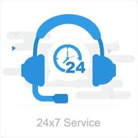 24x7 serviço e serviço ícone conceito vetor