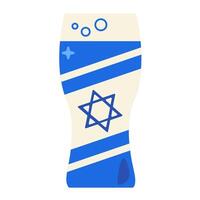 Israel bandeira Cerveja beber vidro sólido leite vetor