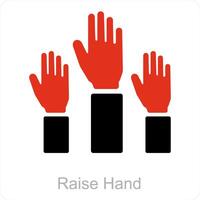levantar mãos e mão ícone conceito vetor