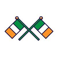 Irlanda país cruzado mastro de bandeira bandeira vetor