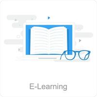 e-learning e digital ícone conceito vetor