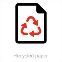 reciclado papel e documento ícone conceito vetor