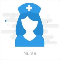 enfermeira e Cuidado ícone conceito vetor