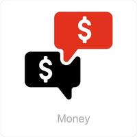 dinheiro e banco ícone conceito vetor