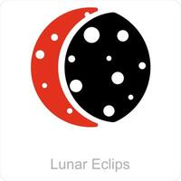 lunar eclipse e trimestre ícone conceito vetor