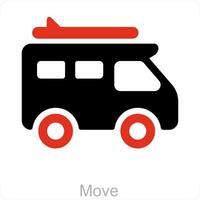 mover e veículo ícone conceito vetor