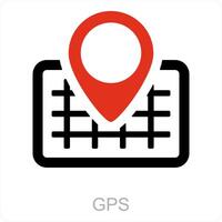 GPS e PIN ícone conceito vetor