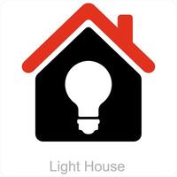 luz casa e tecnologia ícone conceito vetor