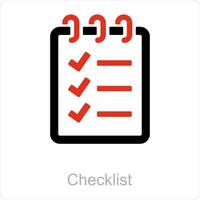 lista de controle e Lista ícone conceito vetor