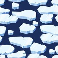 flutuando gelo padronizar. desatado impressão do glacial gelo peças, sem fim Nevado geleira cubos ilustração para invólucro papel têxtil tecido Projeto. vetor textura