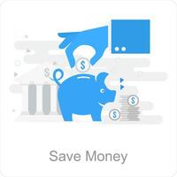 Salve  dinheiro e banco ícone conceito vetor