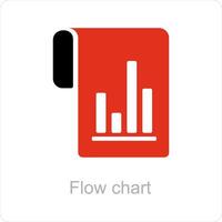 fluxo gráfico e relatório ícone conceito vetor