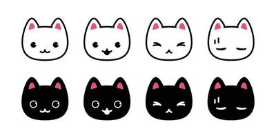 gato vetor gatinho ícone chita cabeça face logotipo símbolo desenho animado personagem ilustração rabisco Projeto