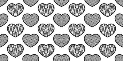 coração desatado padronizar namorados japonês onda vetor telha fundo cachecol isolado repetir papel de parede desenho animado ilustração têxtil rabisco Projeto
