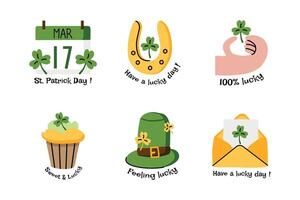 adesivos para st. patrick's dia vetor