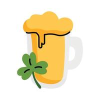 uma vidro do Cerveja às a Barra em st. patrick's dia vetor