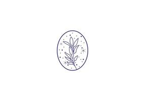 logotipo floral e estrelas, logotipo astrologia e folha, elegante, moderno e minimalista, editável cor vetor