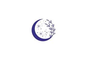 logotipo floral e estrelas, logotipo astrologia e folha, elegante, moderno e minimalista, editável cor vetor