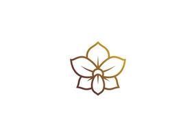 logotipo linha orquídea elegante ouro cor, minimalista, moderno, logotipo linha, editável cor vetor
