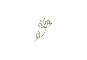 logotipo flor e ramo, minimalista, moderno, logotipo linha, editável cor vetor
