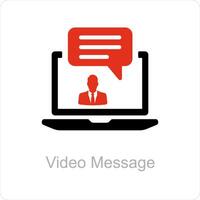 vídeo mensagem e meios de comunicação ícone conceito vetor