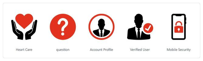 coração Cuidado e conta perfil vetor
