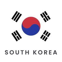 vetor bandeira do sul Coréia isolado em branco fundo.