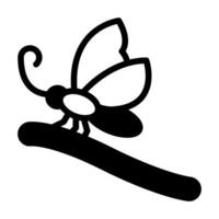 ícone de glifo de borboleta vetor