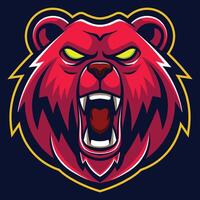 vetor grisalho Urso mascote logotipo modelo