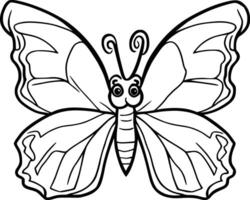 fofa borboleta coloração página desenhando para crianças vetor