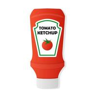 tomate ketchup garrafa desenho animado ilustração vetor